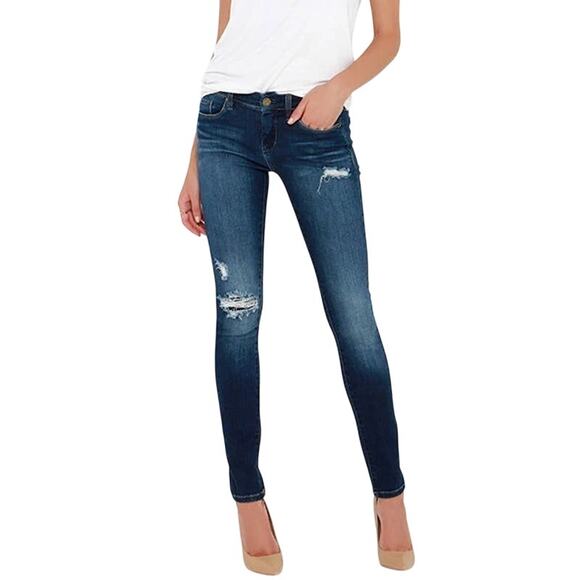 Blank NYC Denim - Blank NYC Blue Skinny Classique Distressed Skinny Denim Jeans 26